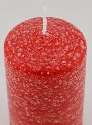 Weihnachtskerze mit Ice-Effekt – Rot