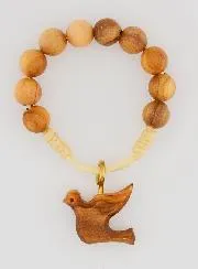 Zehner Rosenkranz Armband Heilig-Geist aus Olivenholz