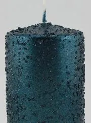 Weihnachtskerze mit Glitzer – Blaugrün