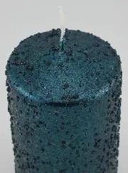 Weihnachtskerze mit Glitzer – Blaugrün