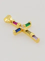Mehrfarbiger Kreuz Anhänger – 23 mm