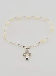 Zehner Rosenkranz Armband aus Perlmutt – Ovale Perlen