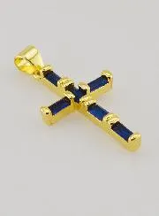 Anhänger Kreuz Blau - 23 mm