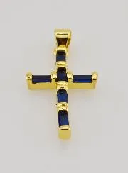 Anhänger Kreuz Blau - 23 mm