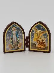 Mini Diptychon Ikone – Wunderbare Madonna und Heiliger Michael