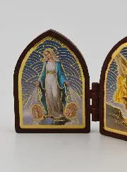 Mini Diptychon Ikone – Wunderbare Madonna und Heiliger Michael
