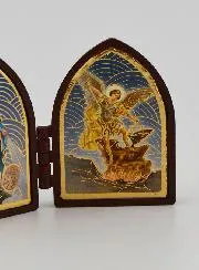 Mini Diptychon Ikone – Wunderbare Madonna und Heiliger Michael