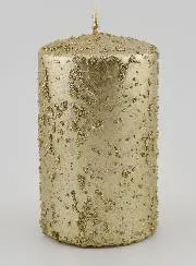 Deko Kerze mit Glitzer – Champagner