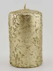 Weihnachtskerze mit Glitzer – Champagner