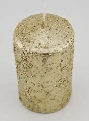 Weihnachtskerze mit Glitzer – Champagner