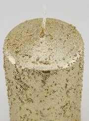 Weihnachtskerze mit Glitzer – Champagner
