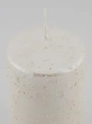 Weihnachtskerze mit Glitzer – Perlweiß