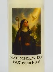 Novenenkerze zur Heiligen Scholastika