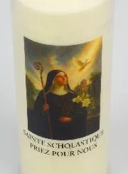 Novenenkerze zur Heiligen Scholastika