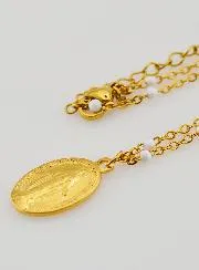 Wundertätige Medaille und Halskette mit Perlen – Weiß