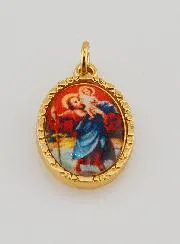 Medaille mit Gedrehtem Rand 25mm – Heiliger Christophorus