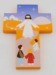 Holzkreuz für Kinder – Jesus und Kinder