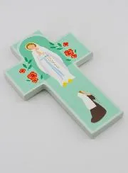 Kinderkreuz aus Holz – Madonna von Lourdes