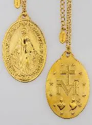 Goldfarbene Wundertätige Medaille mit Kette – 22mm