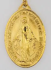Goldfarbene Wundertätige Medaille mit Kette –  28mm