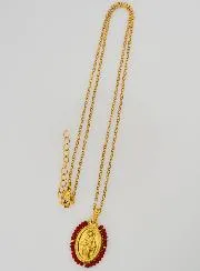 Halskette Wundertätige Medaille – Rote Perlen