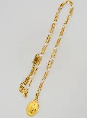 Kette mit Perlen Wundertätige Medaille – Weiß