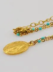 Kette mit Perlen Wundertätige Medaille – Türkis