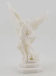 Alabaster-Figur des Heiligen Michael – 12cm