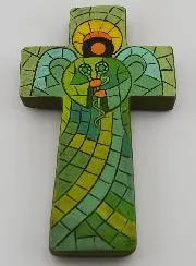 Keramikkreuz Engel der Heilung – 15cm
