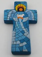 Keramik Kreuz Friedensengel – 15cm