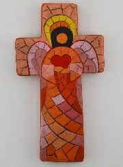 Keramikkreuz Engel der Liebe – 15cm