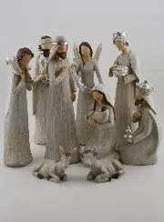 Komplette Weihnachtskrippe mit 11 Figuren