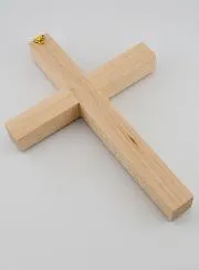 Kruzifix aus Ahornholz mit Silber Auflage – 20cm
