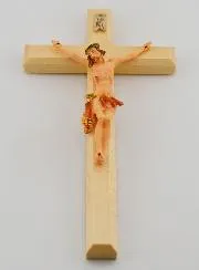 Kruzifix aus Lindenholz und Christus mit Rotem Tuch – 18cm