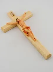 Kruzifix aus Lindenholz und Christus mit Rotem Tuch – 18cm