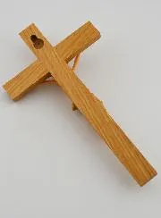 Kruzifix aus Lindenholz und Christus mit Blauem Tuch – 18cm