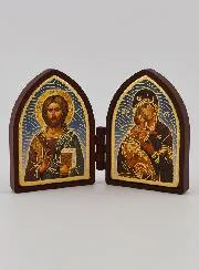 Kleine Diptychon Ikone – Christus Pantokrator und Gottesmutter von Wladimir