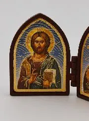 Kleine Diptychon Ikone – Christus Pantokrator und Gottesmutter von Wladimir
