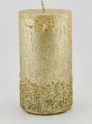 Weihnachtskerze mit Relief – Champagner