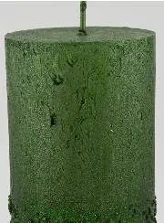 Weihnachtskerze mit Relief – Tannengrün