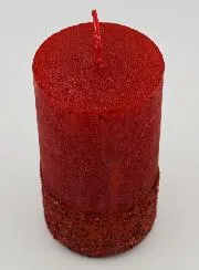 Weihnachtskerze mit Relief – Rot