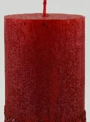 Weihnachtskerze mit Relief – Rot