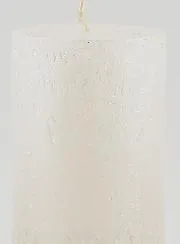 Weihnachtskerze mit Relief – Perlweiß
