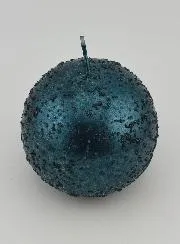Dekokerze in Kugelform mit Glitzer – Blau-Grün