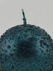 Dekokerze in Kugelform mit Glitzer – Blau-Grün