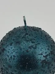 Dekokerze in Kugelform mit Glitzer – Blau-Grün