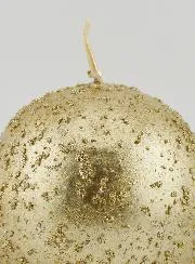 Kerze Weihnachtskugel mit Glitzer – Champagner