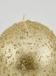 Kerze Weihnachtskugel mit Glitzer – Champagner