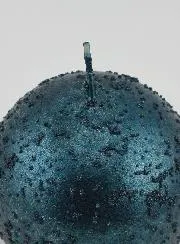Glitzernde Weihnachtskugel Kerze – Blaugrün