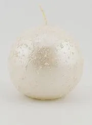 Glitzernde Kerze Weihnachtskugel – Perl Weiß